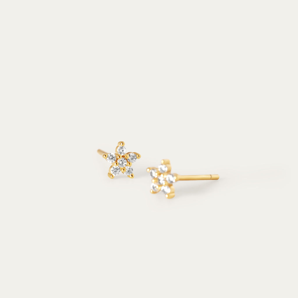 Flo CZ Studs (14K Gold Vermeil)