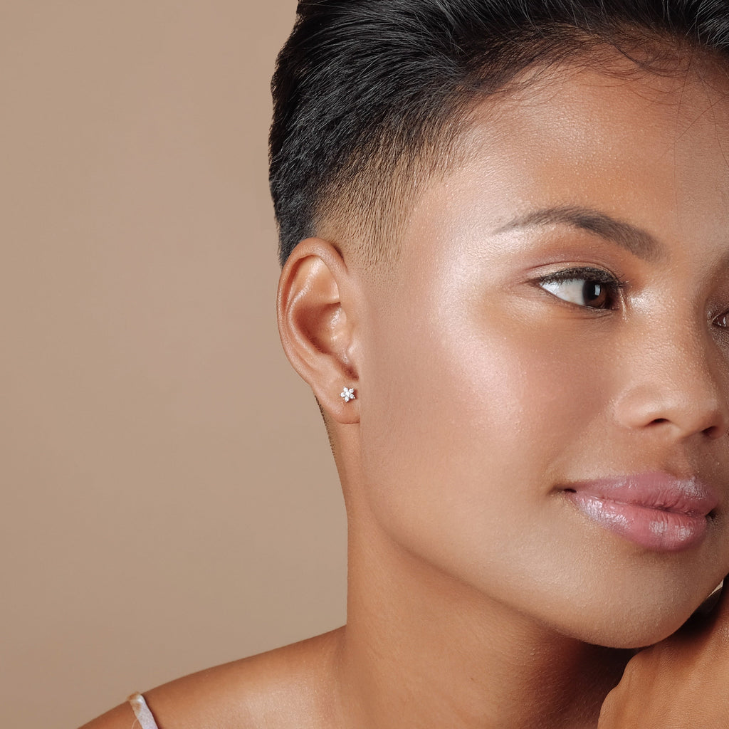 Flo CZ Studs (14K Gold Vermeil)