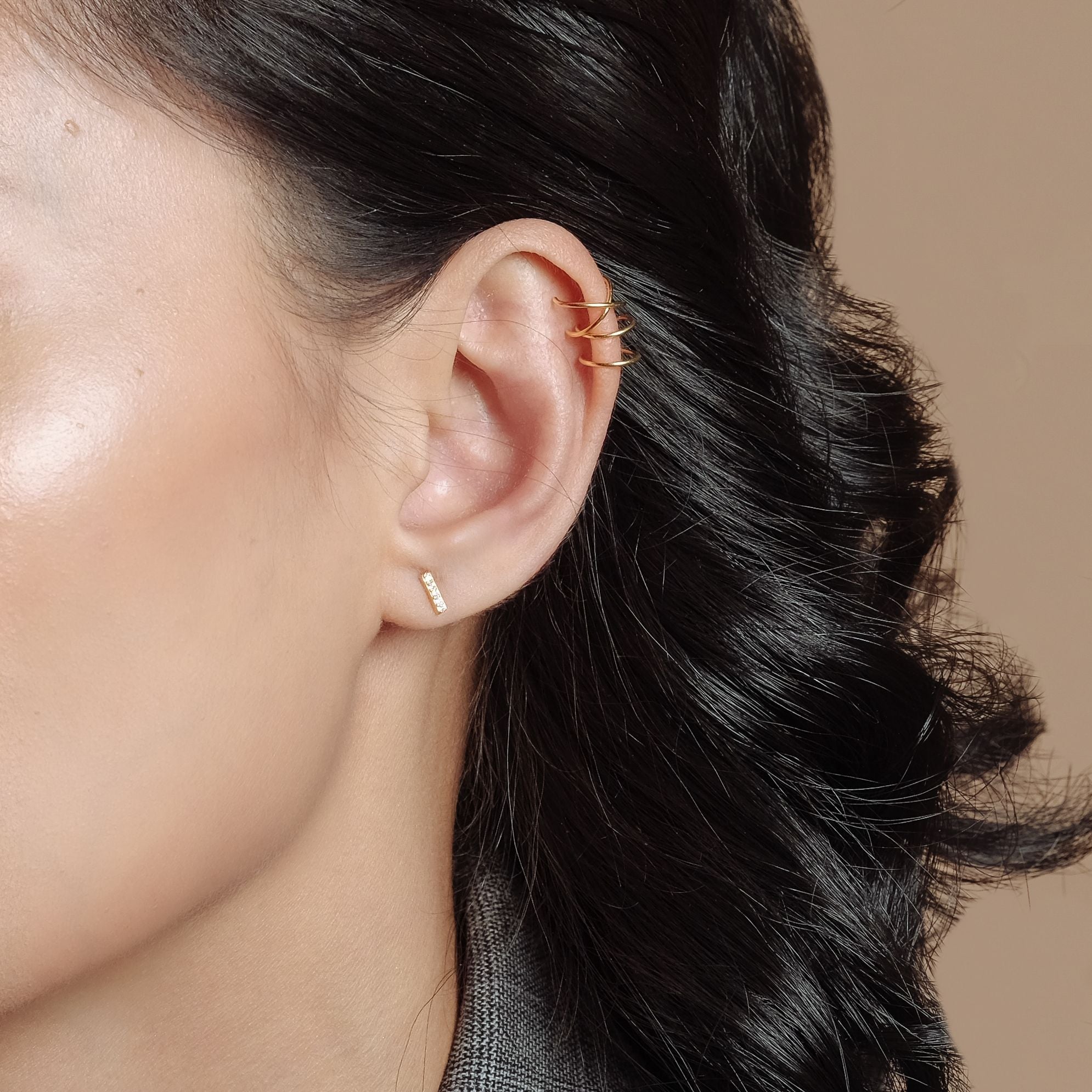 Oliv CZ Studs (18K Gold Vermeil)