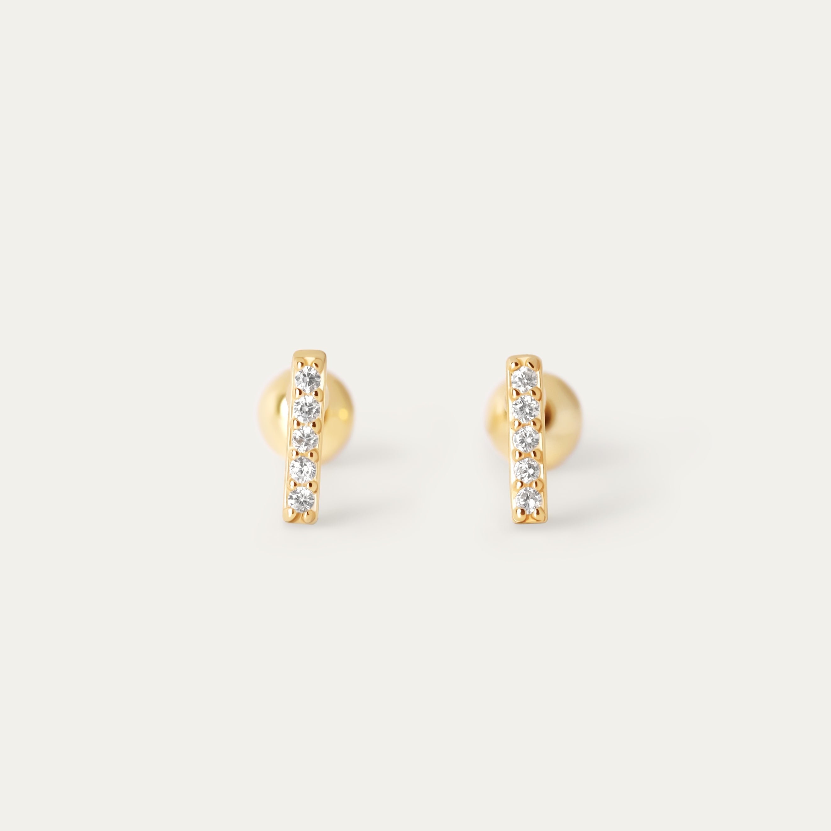 Oliv CZ Studs (18K Gold Vermeil)