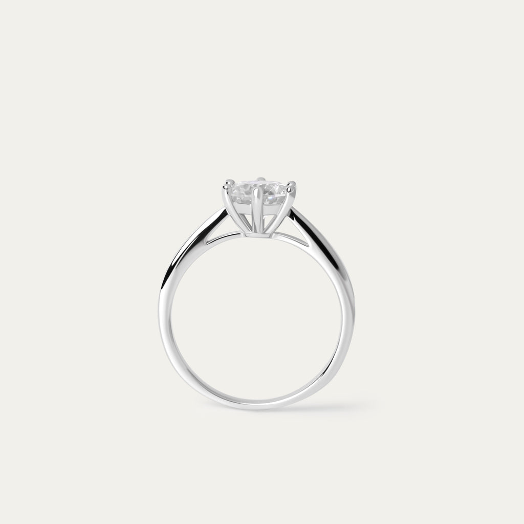 Shar 1.0ct Moissanite Ring (925 Sterling Silver, Size 6)