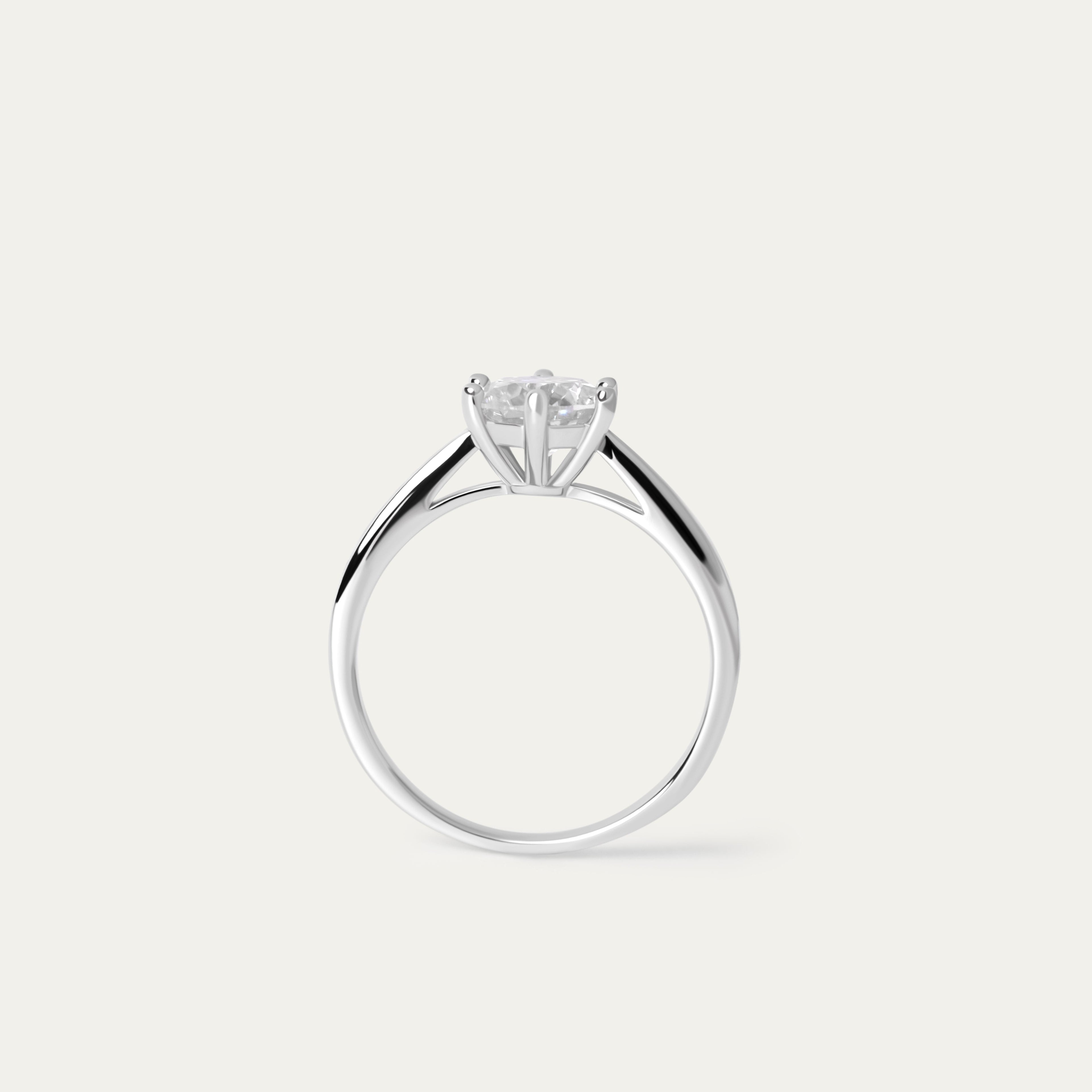 Shar 1.0ct Moissanite Ring (925 Sterling Silver, Size 6)