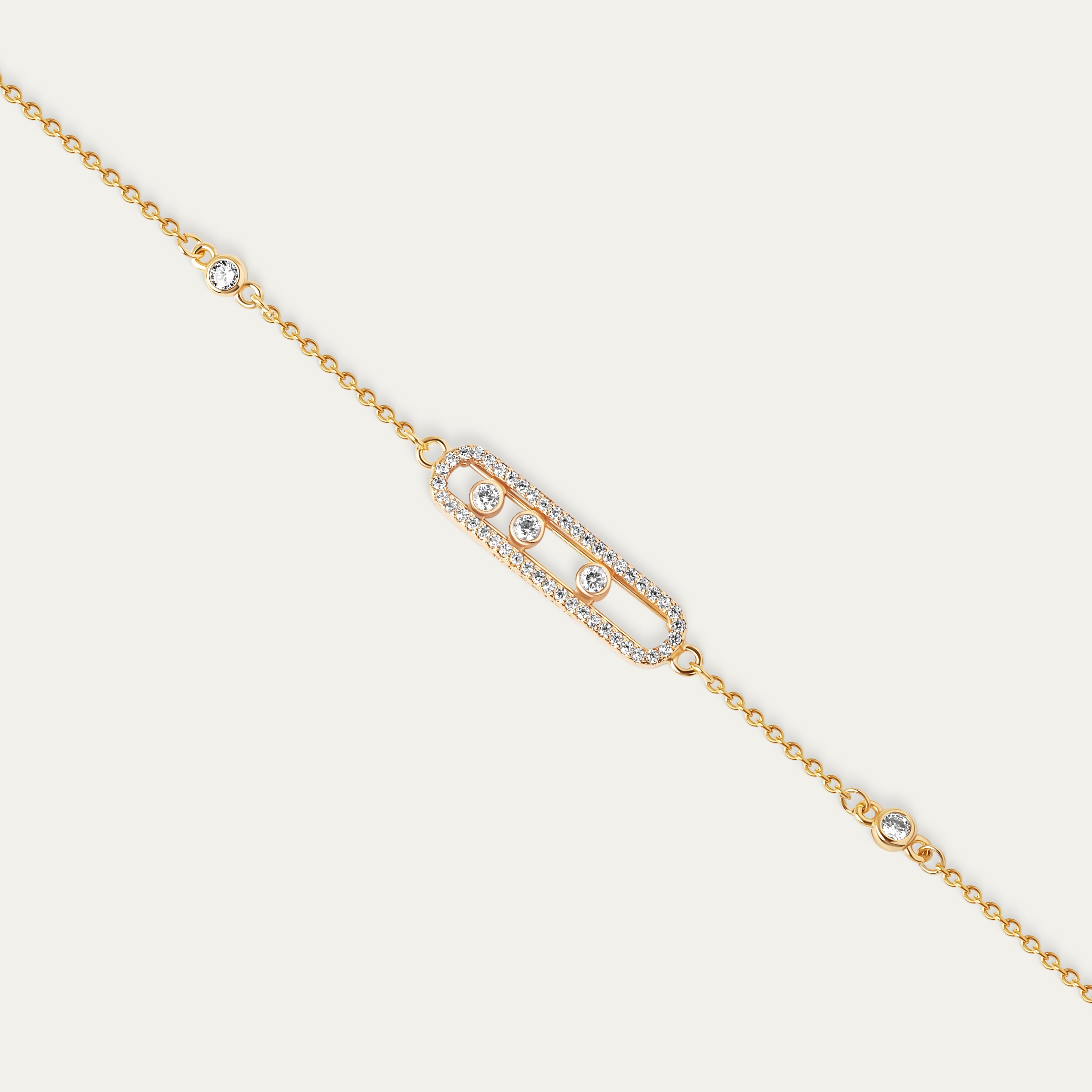 Shika Bracelet (18K Gold Brass Charm 18K Gold Stainless Steel Chain)