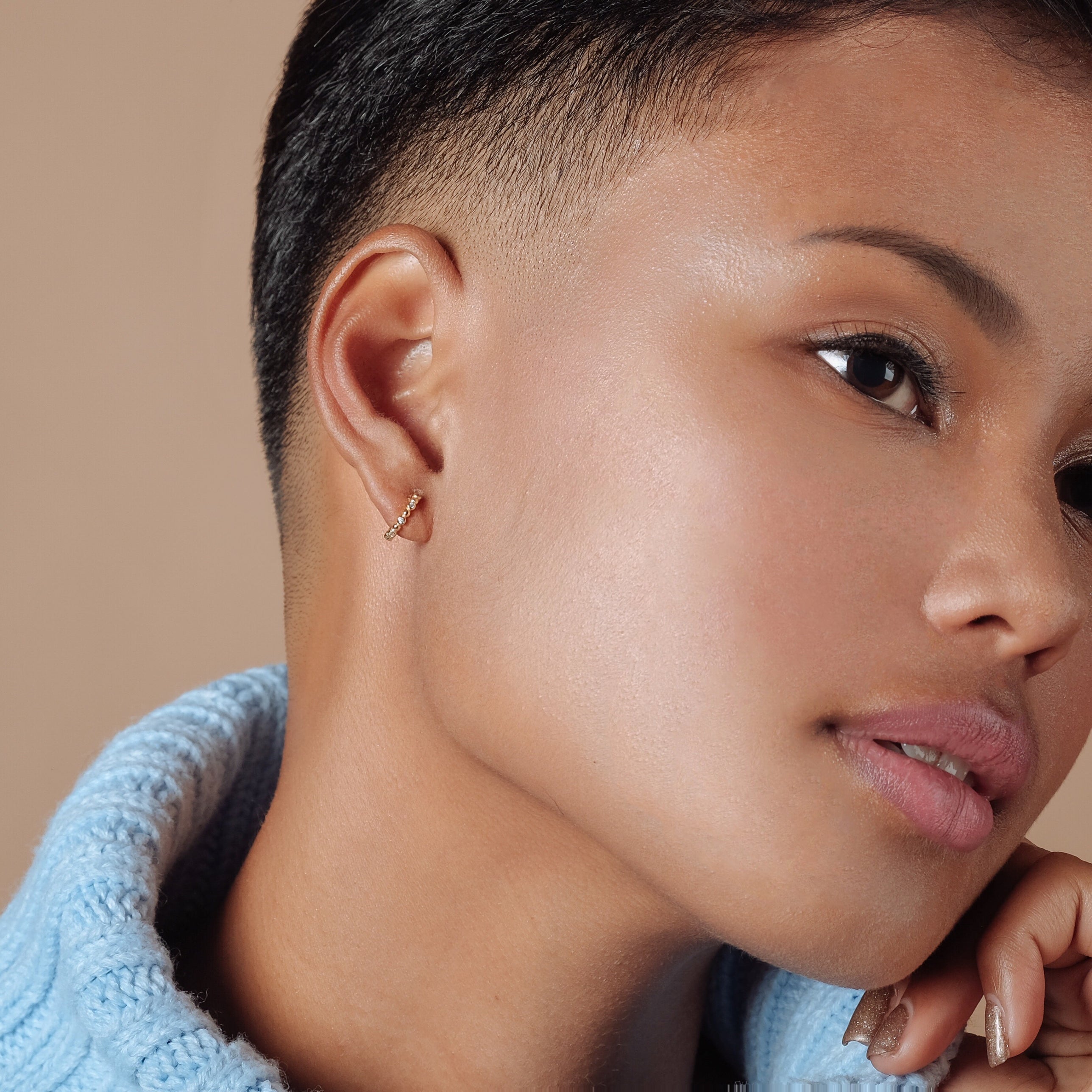 Yani Teeny-Tiny CZ Hoops (18K Gold Vermeil)