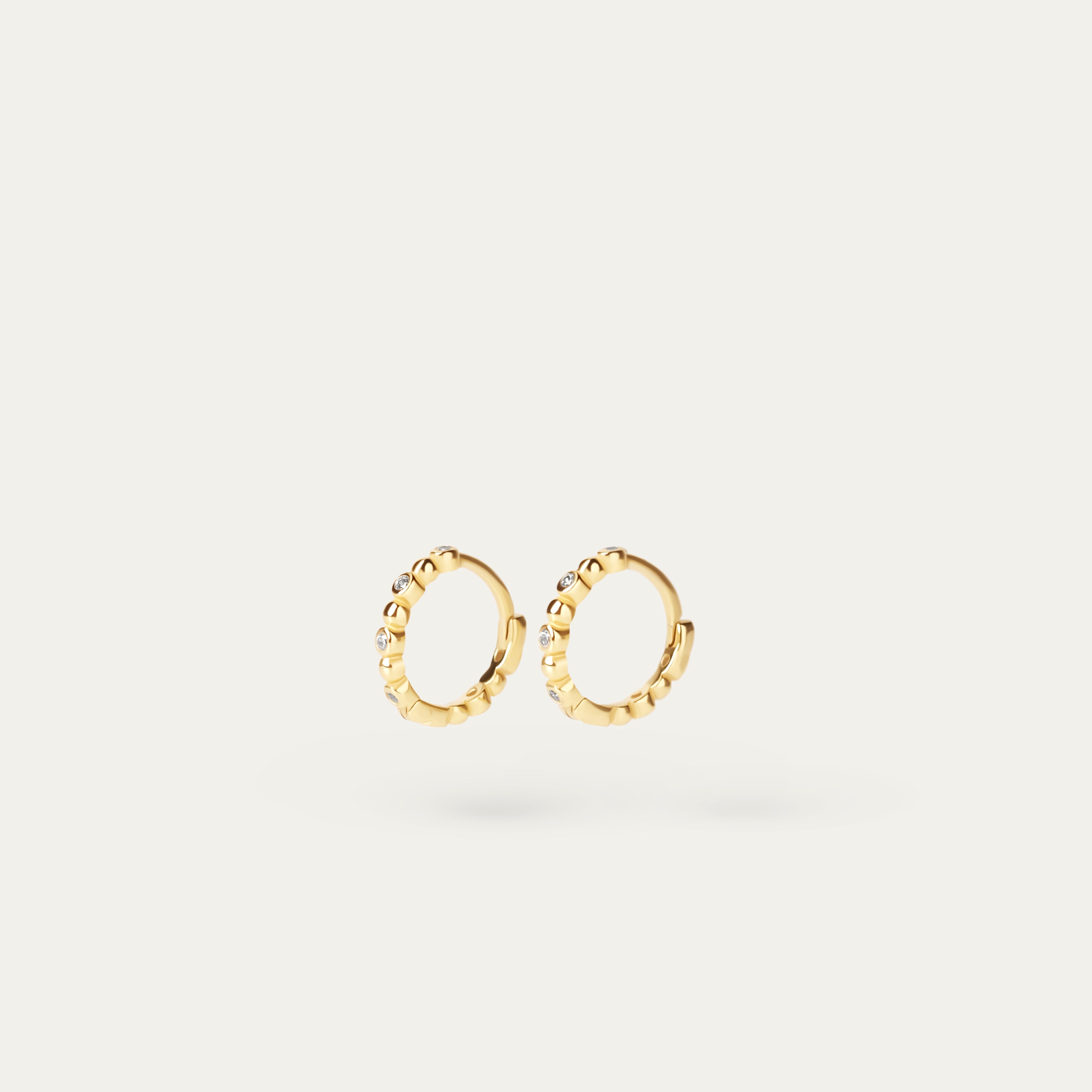 Yani Teeny-Tiny CZ Hoops (18K Gold Vermeil)