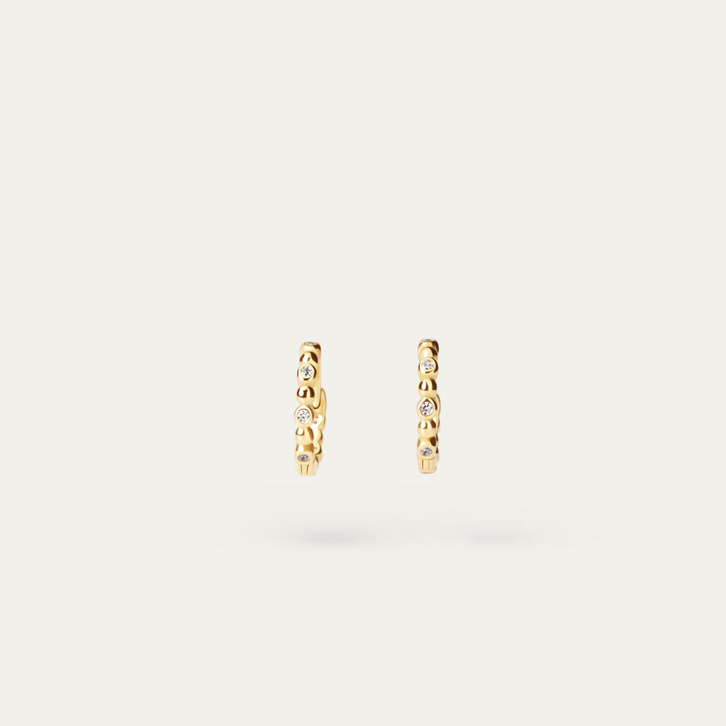 Yani Teeny-Tiny CZ Hoops (18K Gold Vermeil)