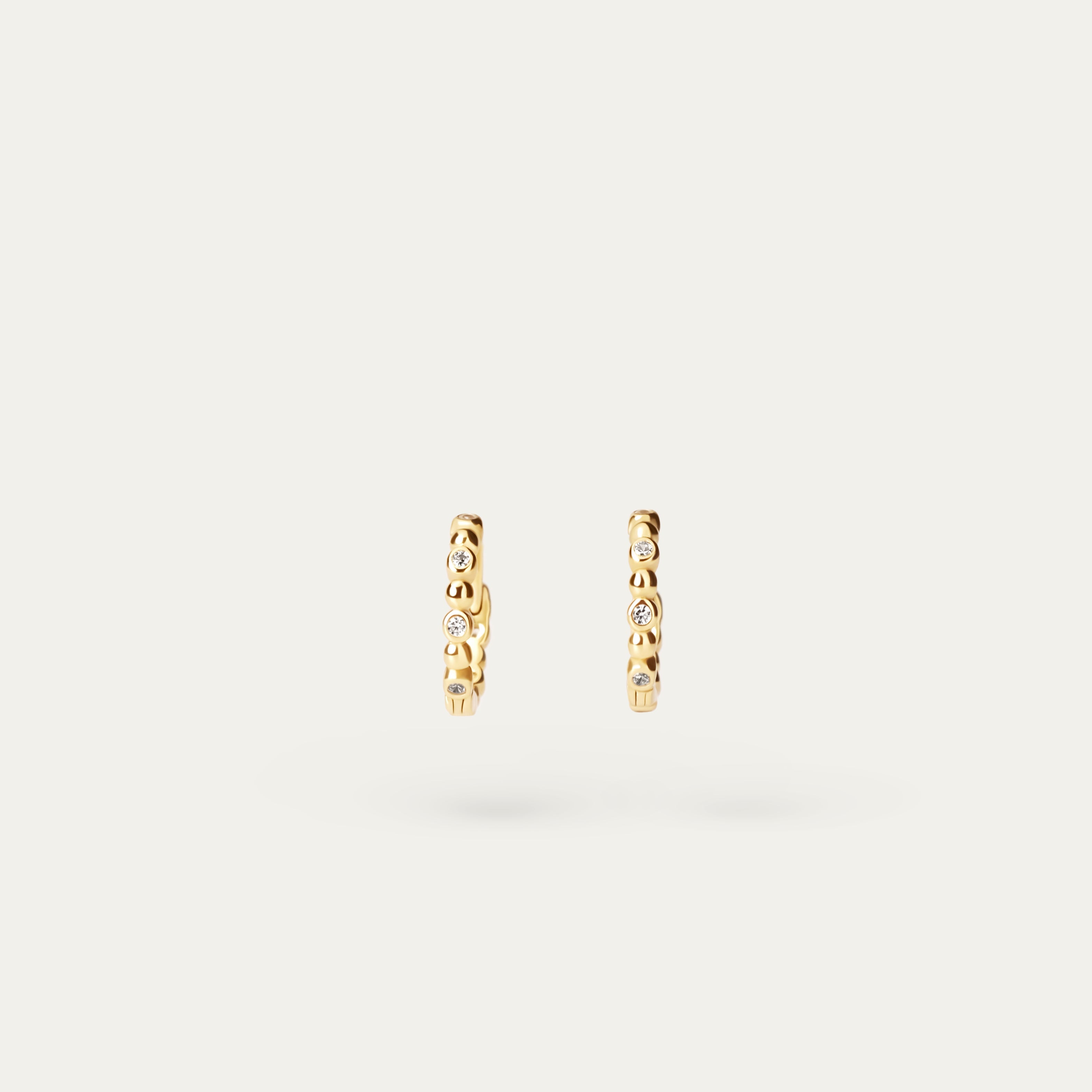 Yani Teeny-Tiny CZ Hoops (18K Gold Vermeil)